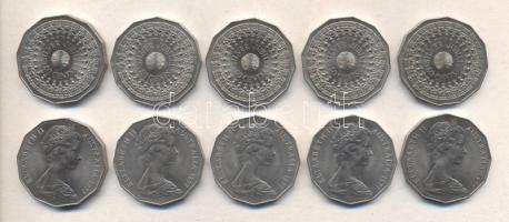 Ausztrália 1977. 50c "Ezüst jubileum" (10x) T:vegyes Australia 1977. 50 Cents "Silver Jubilee" (10x) C:Mixed