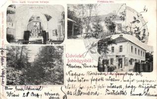 Jobbágyi szövetkezeti bolt, plébánia ház, katolikus templom belseje (EM)