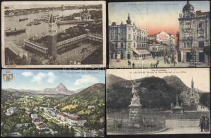 14 db régi, külföldi városképes lap