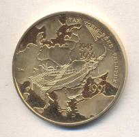 Fritz Mihály (1947-) 1991. "Szovjet csapatok kivonása / KONYEC" aranyozott emlékérem (42,5mm) T:PP Dísztokban