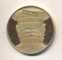 Fritz Mihály (1947-) 1991. "Szovjet csapatok kivonása / KONYEC" aranyozott emlékérem (42,5...