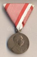 1898. "Jubileumi Emlékérem Fegyveres Erő Számára / Signum memoriae (AVSTR)" Br érem mellszalaggal T:3 Hungary 1898. Commemorative Jubilee Medal for the Armed Forces with ribbon C:F