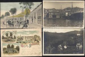 11 db régi, külföldi városképes lap