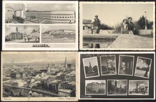 17 db régi városképes lap a történelmi Magyarország területéről