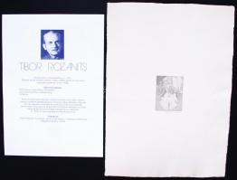 Rozanits Tibor (1931-) számozott, szignált rézkarc merített papíron (EA 2/10. jelzéssel) 42x30cm + r...