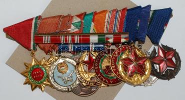 Dekoratív kitüntetés és jelvény sor eredeti szalagsávon 10db klf éremmel illetve a hozzájuk tartozó adományozói okiratokkal, közte "48-as Díszérem"-mel! T:1-,2