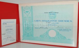 5db klf szocialista oklevél, adományozói irat T:vegyes