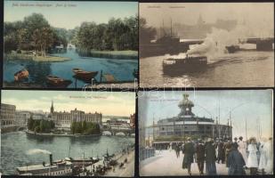 6 db külföldi városképes lap, egy kivételével mind megíratlan