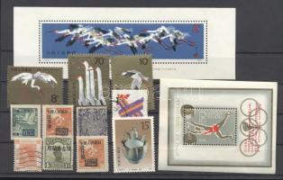 Kínai bélyegek + hajtott blokk + szovjet olimpiai érmesek blokk