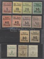 13 db bajor vasúti bélyeg
