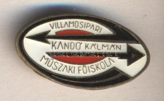 "Villamosipari Kandó Kálmán Műszaki Főiskola" hidegzománc iskolajelvény T:2