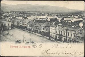 Máramarossziget, the shops of Ignác Kardos and Klein, Hotel and Café Korona (EK)