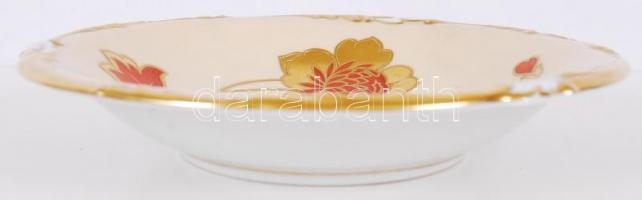 Kézzel festett, aranyozott, jelzett Johann Haviland Bavaria és Handmalerei Dassler München dísztányé...