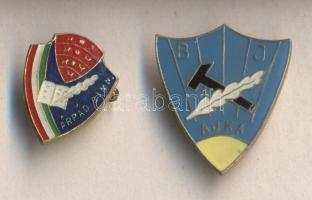 "Árpád Gimnázium" + "B.J. Ajka" hidegzománc iskolajelvények T:2