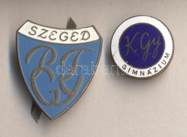 2db különféle zománcozott/festett iskolajelvény T:2