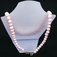 Rózsaszín porcelán nyaklánc, h:41 cm