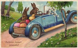 Easter, rabbit, automobile, litho (Rb)