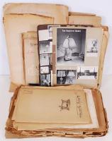 cca 1900-1940 59db tervrajz, skicc fa, ill. fém kisbútorokról / 
Sketches and drafts of metal and wo...