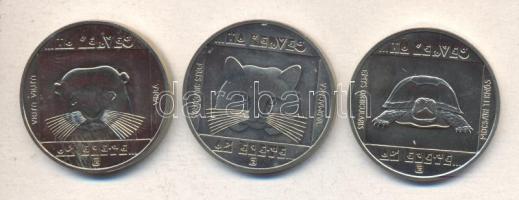 1985. 100Ft 3klf db "Természetvédelem - Vadmacska, Mocsári teknős, Vidra" sor T:BU