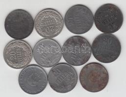 1907-1920. 20f Fe (11x) 6féle évszám T:2,2-