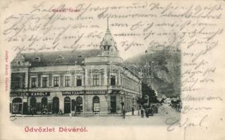 Déva main square, the shops of Károly Holzer, Lajos Szőcs and the Hirsch brothers (b)