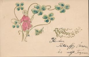 New Year, clover, Emb.