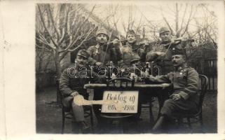 K.u.k. soldiers, WWI, Happy New Year greeting card photo (fa)
