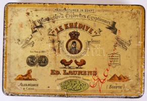 Le Khédive egyiptomi fém cigarettásdoboz /  Egyptian cigarette box, 15x10x3,5cm