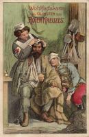 Red Cross charity card litho