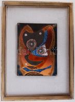 Bednay Dezső (1923-): Cím nélkül. Tűzzománc, fémlemez, jelzett, 20×15 cm