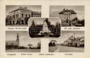 Csongrád Magyar Király Szálló, Városháza, fiúiskola (ázott / wet damage)