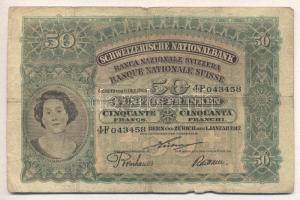 Svájc 1917. 50Fr T:III- Switzerland 1917. 50 Francs C:VG