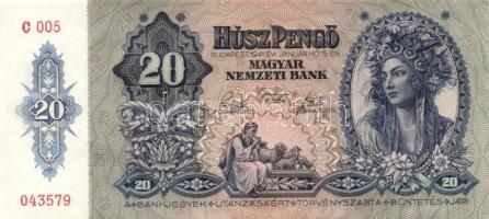 1941. 20P "005" (5x) egymás utáni sorszámmal! T:I