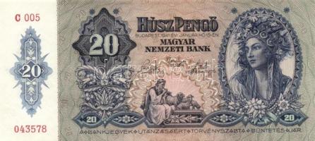 1941. 20P "005" (5x) egymás utáni sorszámmal! T:I