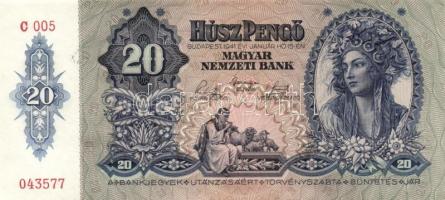 1941. 20P "005" (5x) egymás utáni sorszámmal! T:I