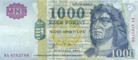 1998. 1000Ft (2x) "DA/DB" + 1999. 1000Ft "DB" + 2003. 1000Ft (2x) "DA/DB" T:II-,III