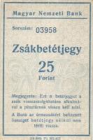 Magyar Nemzeti Bank zsákbetétjegy 5 klf impresszummal