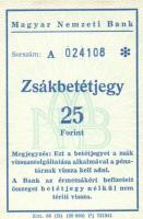 Magyar Nemzeti Bank zsákbetétjegy 5 klf impresszummal