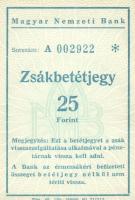 Magyar Nemzeti Bank zsákbetétjegy 5 klf impresszummal