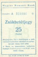 Magyar Nemzeti Bank zsákbetétjegy 5 klf impresszummal
