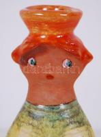 Kiss Roóz Ilona (1923-2010): Gyertyatartós női figura. Mázas kerámia, alján jelzett, hibátlan, m:18 ...