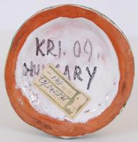 Kiss Roóz Ilona (1923-2010): Gyertyatartós női figura. Mázas kerámia, alján jelzett, hibátlan, m:18 ...