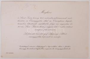 1930 Meghívó a Parlamentbe Szent Imre herceg 900 esztendős jubileumán emléktábla felavatására