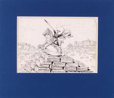 Homicskó Atanáz (1864-1916): Borszem Jankó. Tus, papír, jelzett, új paszpartuban, 33×27 cm