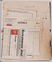 1901 pénztárfüzet (üres), fejléces számlákkal (4db)