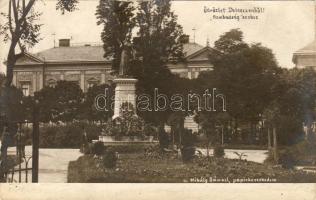 1903 Debreczen Szabadság-szobor hosszúcímzéses fotólap