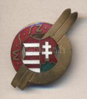 ~1946. "Magyar Síszövetség (M.S.Sz.)" zománcozott Br jelvény (45x30mm) T:2