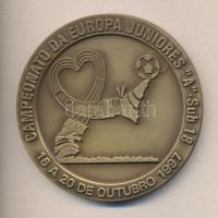 Portugália 1997. "Junior Európa Liga / Portugália-Szlovénia-Magyarország-Bulgária" Br emlékérem (80mm) T:2 portugal 1997. "Junior League of Europe / Portugal-Slovenia-Hungary-Bulgaria" Br medallion (80mm) C:XF