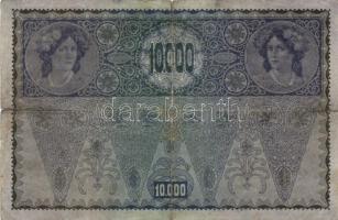 1902. 1000K + 1918. 10.000K "Deutschösterreich" vízszintes felülbélyegzéssel T:III-