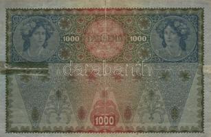 1902. 1000K + 1918. 10.000K "Deutschösterreich" vízszintes felülbélyegzéssel T:III-